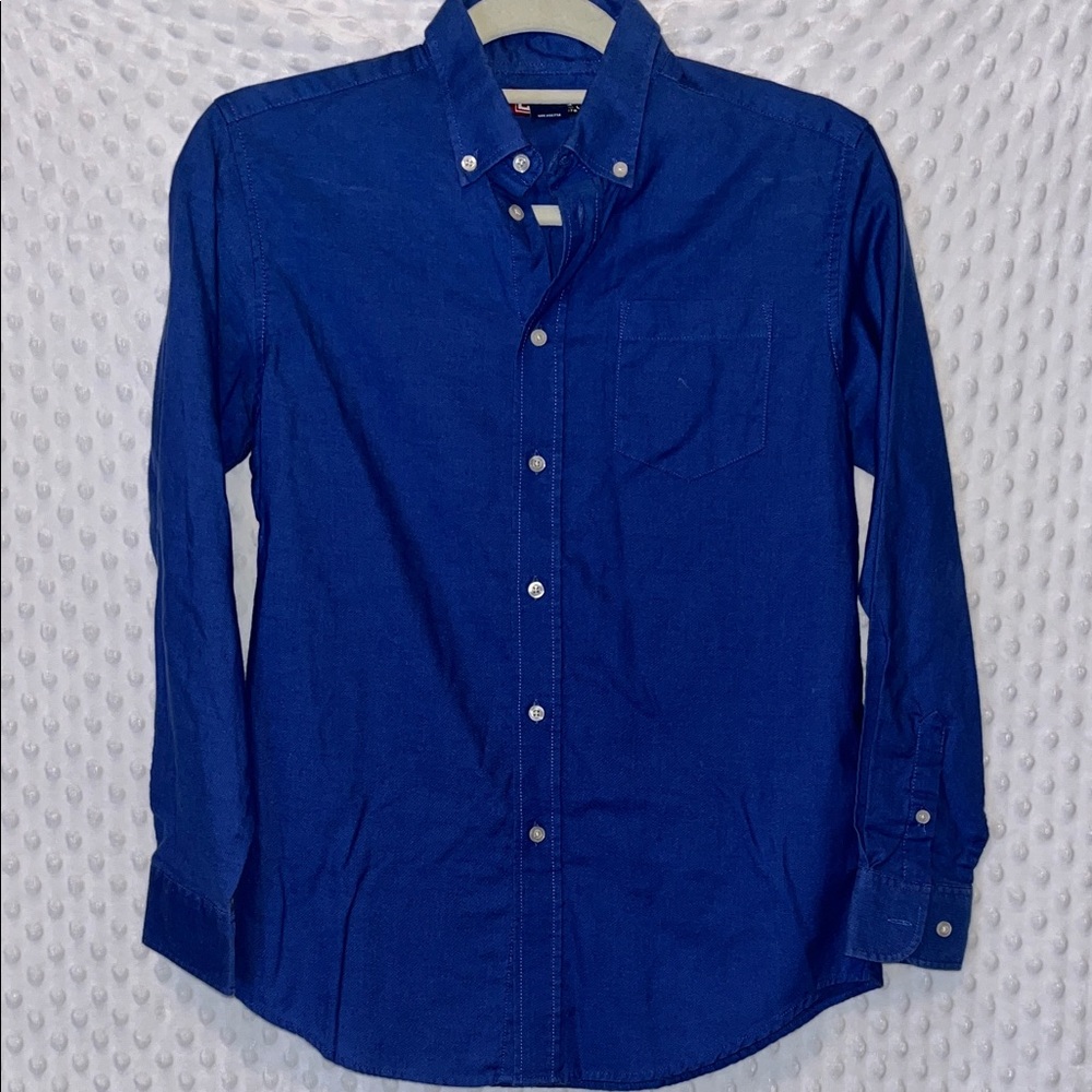 Chaps Deep Blue Casual Button-Down Shirt